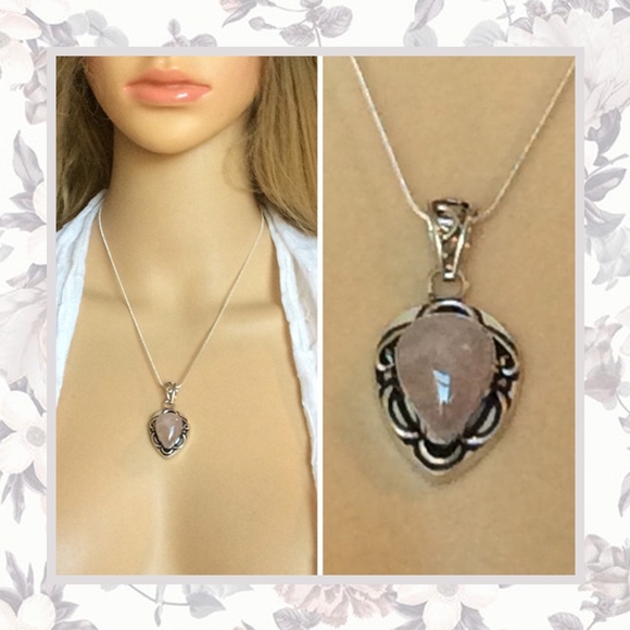 Unique Styles pendant Jewelry - 🎀ROSE QUARTZ SILVER PINK NECKLACE PENDANT BOHO